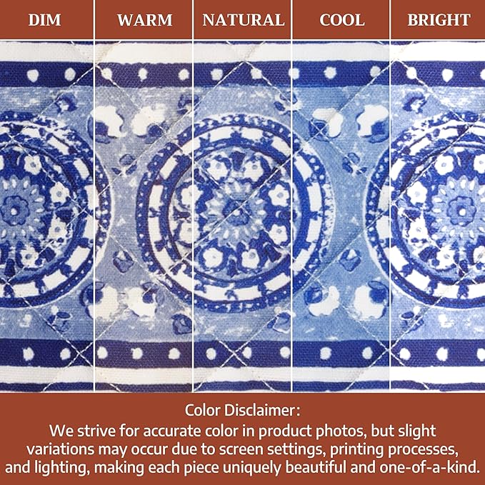 Maison d' Hermine Pot Holders 100% Cotton Heat Resistant Potholders 8" x 8" Hot Pads with Loop BBQ Cooking Baking Gifts for Mothers Day Handling Hot Pans Spring/Summer (Pack of 2, Melodie Bleue)