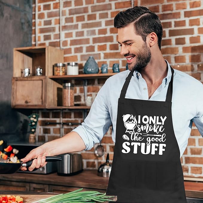 Grilling Aprons for Men,Cnavas Corss Back with Large Pockets Adjustable Chef Aprons, Funny Gifts for Men