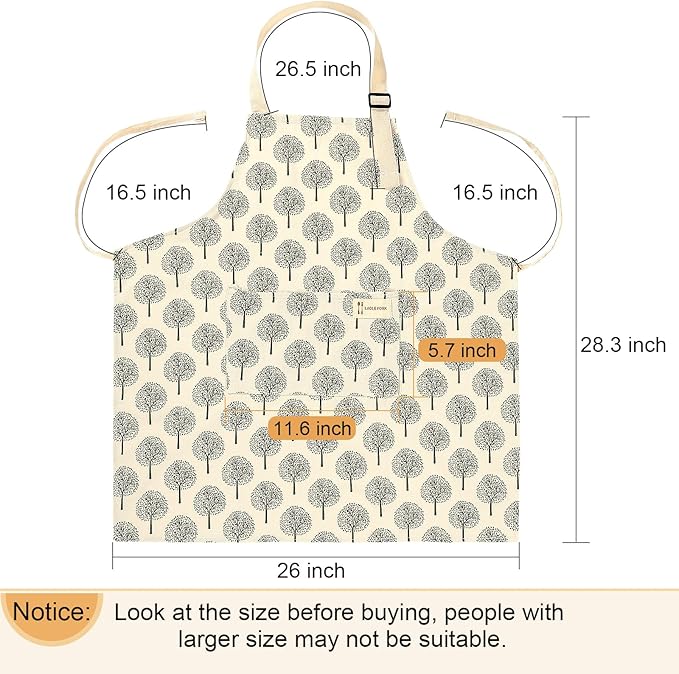 Syhood 2 Pack Aprons with 2 Pocket for Women Men Soft Linen Adjustable Bib Kitchen Cooking Apron for Chefs, Waiters, Baking(Grey Plaid Style)