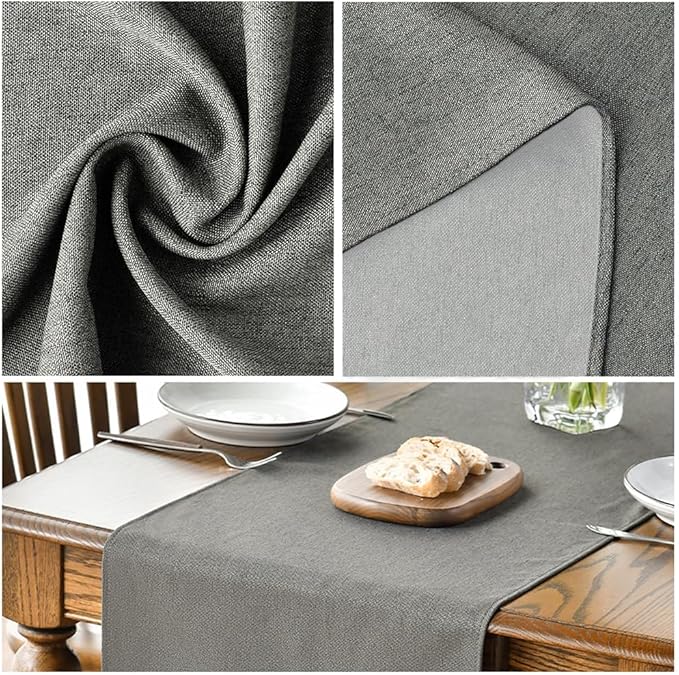 Artoid Mode Light Grey Table Runner, Seasonal Washable Kitchen Dining Table Decoration for Home Party Decor 13x36 Inch