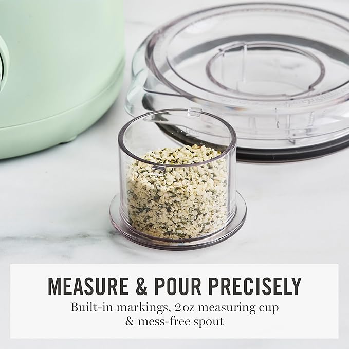 Martha Stewart Countertop Blender, 50oz Jar, 6 Stainless Steel Blades 3 Speeds & 5 Presets, Auto Clean, Smoothies, Crush Ice, Shakes, Chop, Margarita, Measurement Markings, 700W, Honeydew Green