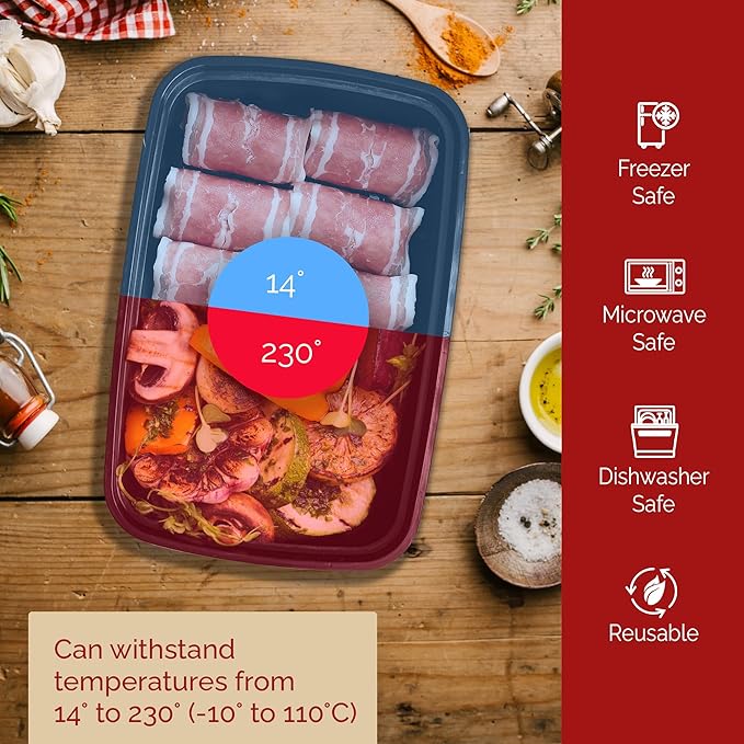 Reli. Meal Prep Containers (100 Pack, 32 oz.) | 1 Compartment Food Containers with Lids | Microwavable Freezer Dishwasher Safe - Bento Box