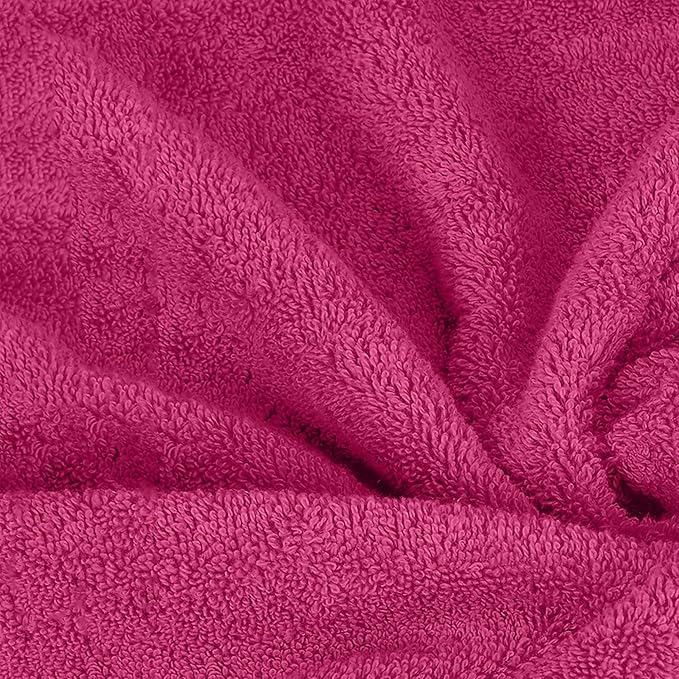 Mocassi Luxury 100% Turkish Cotton 2-Pack Bath Towel Set- Ultra Soft, Quick Dry Highly Absorbent 27 x 54 inch Premium Spa Hotel Quality 2PC Bath Towels - Luxurious Soft Bathroom Towels, Hot Pink
