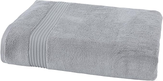 Milara Luxurious Extra Large Bath Sheet - 700 GSM Super-Plush Turkish Cotton Towel, 35x70 inches, Spa Quality Thick - Silver Gray