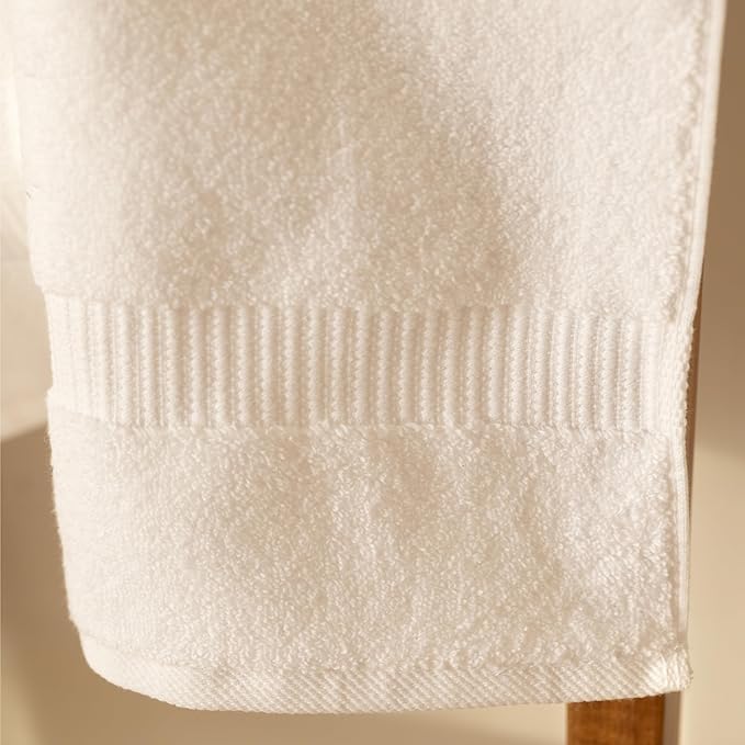 SALBAKOS 100% Turkish Cotton Bath Towels | 4 Piece Turkish Bath Towels White 27x54 Standard Size | Premium Hotel Quality, Super Absorbent, Thick, Plush Turkish Towel - Made in Turkey (White Pack of 4)