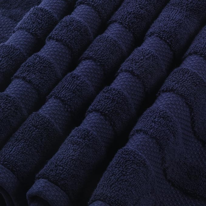 SOFE H&L | Olea Luxury Turkish Cotton Bath Towel Set of 1 : 1 Jumbo Bath Towel - Navy | Premium, Soft, Durable, Absorbent | XL Bath Towels Oversized