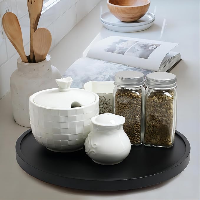 12-inch Lazy Susan Organizers, ACIAZAAZ Lazy Susan Turntable for Cabinet, Kitchen Turntable Storage for Table, Countertop, Pantry