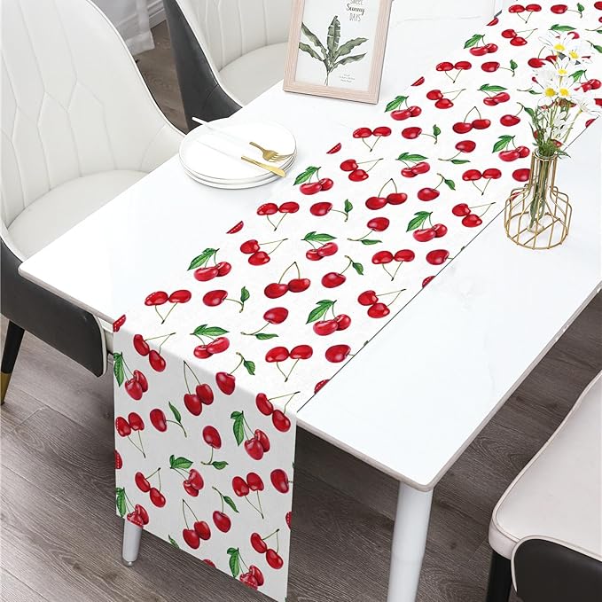 Cherry Table Runner She's The Cherry On Top Party Decorations Dining Room Home Kitchen Table Decor