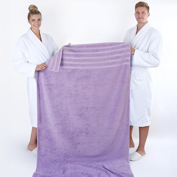 American Soft Linen 35x70 Jumbo Large Bath Towel, 600 GSM 100% Cotton Turkish Bath Sheet, Oversized Luxury Bath Towel for Bathroom Beach and Pool, Lilac