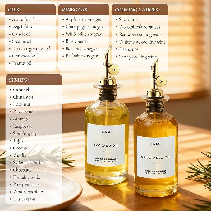 350 ML Premium Olive Oil Dispenser Bottles for Kitchen with Pourer, Elegant Olive Oil Bottle, Sprayer for Cooking, Vinegar Dispenser Bottle Set of 2,Home Oil Container As Gift (M)