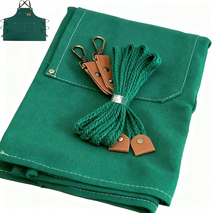 Chef Apron with Large Pockets for Women Men, Cotton Canvas Cross Back Water Repellent Adjustable Work Apron