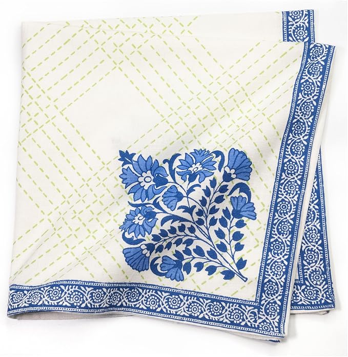 FINGERCRAFT Cloth Napkins, Set of 12 Cotton Linen Blend Printed Dinner Napkins Cloth Mitered Corner Perfect for Parties Dinners Weddings Cocktail Christmas Easter 20x20 Mesh Banquet