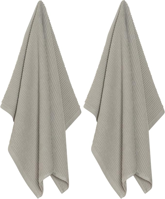 Now Designs 197422aa Ripple Kitchen Towel, Set of 2, London Grey
