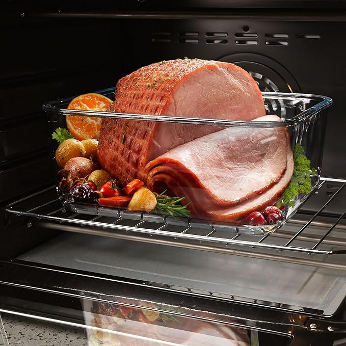 200oz/6000ml/26cup Extra Large Glass Storage Containers with Airtight Lid - Borosilicate Large Glass Food Storage for Rotisserie Chicken, Turkey - XL Big Glass Soup Bowls Freezer to Oven Safe