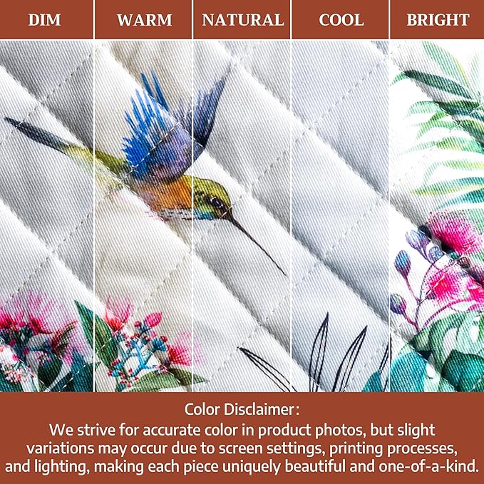 Maison d' Hermine Pot Holders 100% Cotton Heat Resistant Potholders 8" x 8" Hot Pads with Loop BBQ Cooking Baking Gifts for Mothers Day Handling Hot Pans Spring/Summer (Pack of 1, Tropiques)