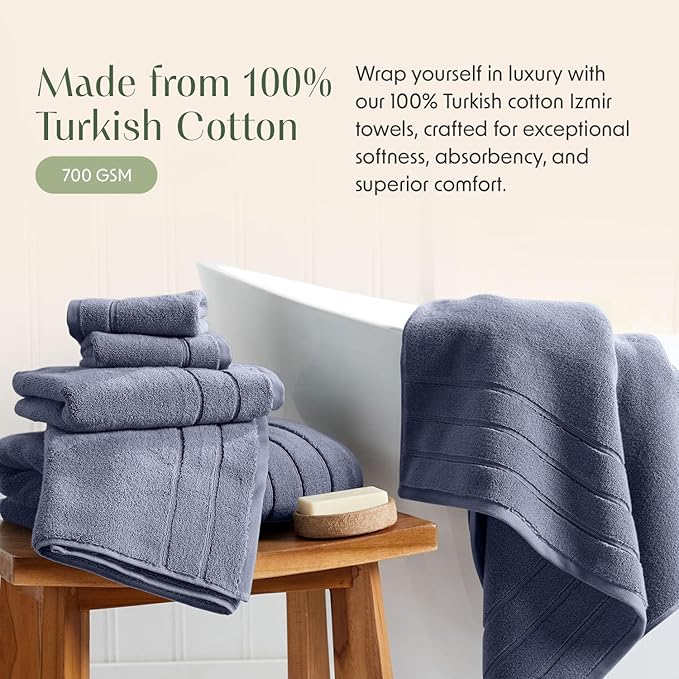 Springtree Home Luxury Turkish Cotton Bath Towels | 100% Turkish Cotton | Premium Bath Towels | Ultra Soft Thick Plush & Highly Absorbent | Luxury Hotel & Spa Quality Bathroom Towels | Dusk