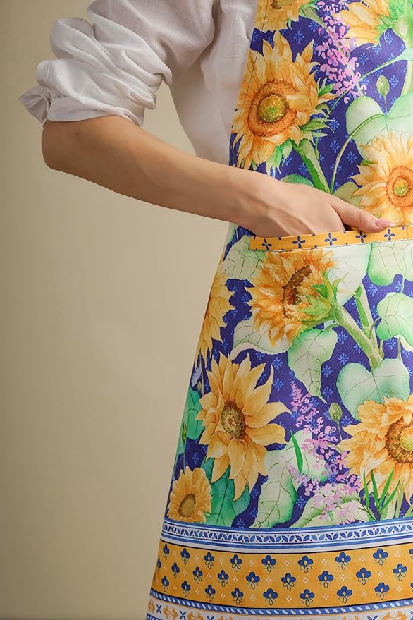 Maison d' Hermine 100% Cotton Apron for women with Pocket Kitchen Chef Apron for Men Cooking Mothers Day Gifts