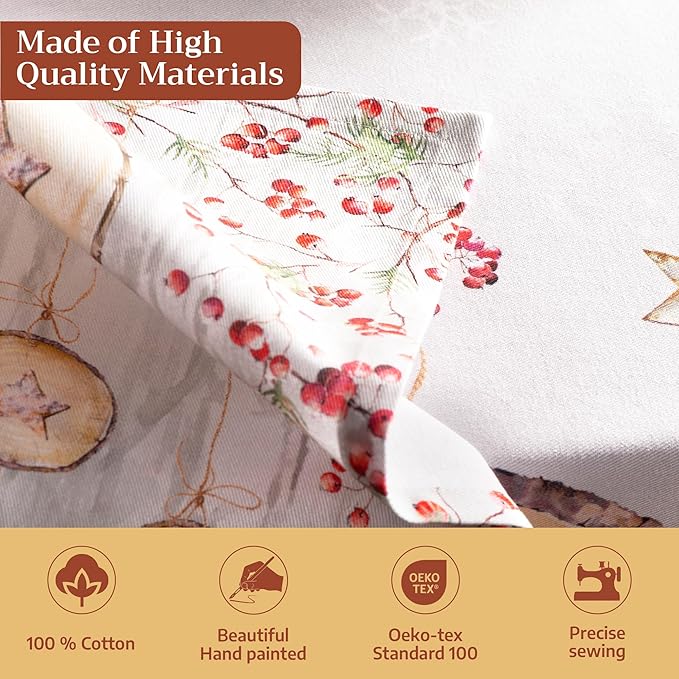 Maison d' Hermine Cloth Napkins Set of 4 100% Cotton for Thanksgiving Christmas Decorations Everyday Reusable Square Fall Napkins Cloth Washable Dinner Party (Mountain Life, 20"x20")