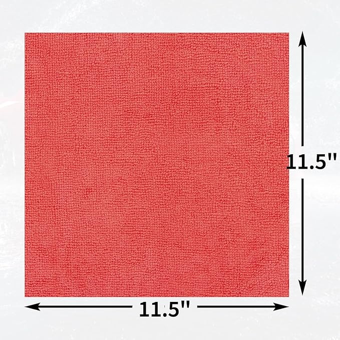 Microfiber Cleaning Cloth, 200 Pack Red Cleaning Rags Microfiber Towel Bulk Absorbent Lint-Free Wash Cloths, All-Purpose Towels for Cars, Shop, Automotive, Garage, Home & Kitchen