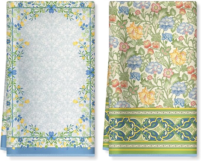 Vintage Rustic Flower Microfiber Kitchen Towels, Soft Absorbent Hand Towel 15.7 × 23.6 Inch, Thick Dish Cloth for Party Anniversary Holiday Decoration, Housewarming Gifts for Mom