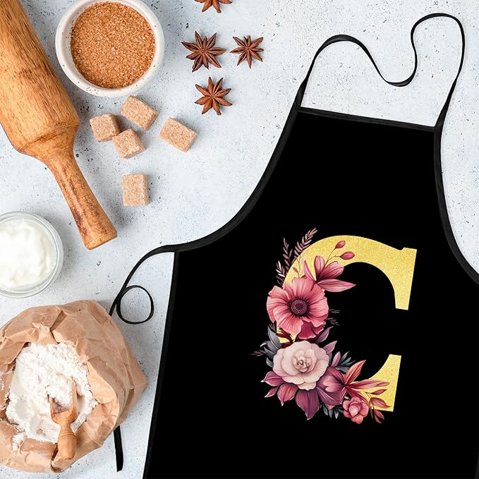 Monogrammed Aprons - A-Z Initial, Letter Aprons for Cooking and Baking