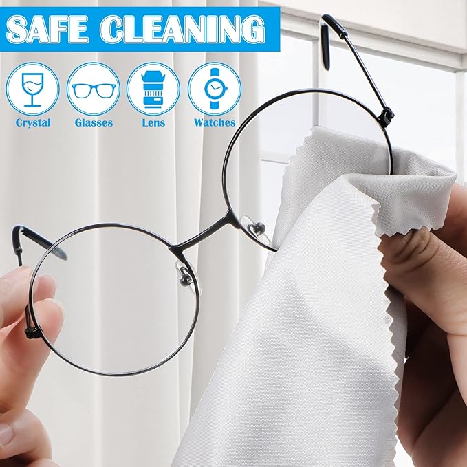 Fabbay 200 Pcs Microfiber Cleaning Cloths for Glasses, 7 x 6 Inch Screen Microfiber Cloths, Lens Wipes for Eyeglasses Smart Phones Laptops Tablets Lens LCD Camera TV Screens(Black, Gray)