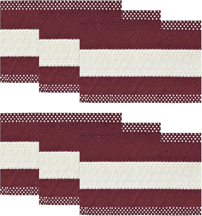 Artoid Mode Red Farmhouse Rustic Placemats Set of 6,12x18 Inch Seasonal Hollow Table Mats Party Kitchen Dining Decoration