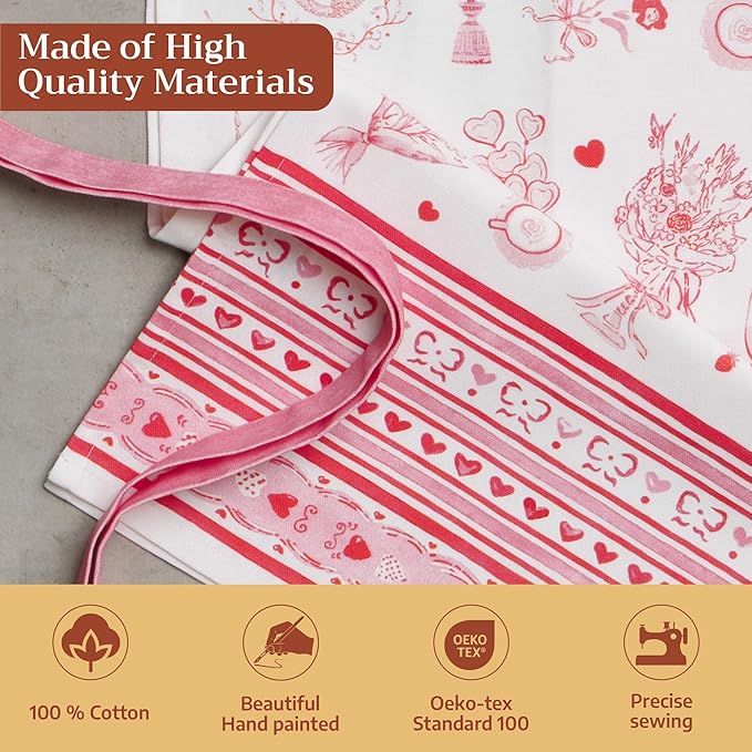 Maison d' Hermine 100% Cotton Apron for women with Pocket Kitchen Chef Apron for Men Cooking Mothers Day Gifts