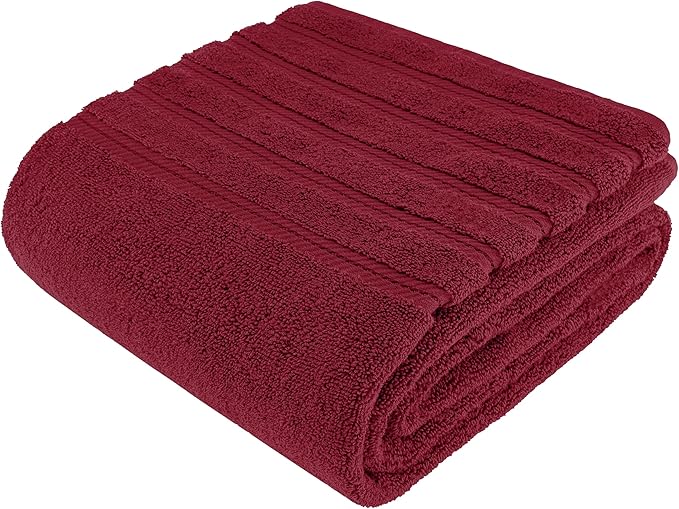 American Soft Linen 35x70 Jumbo Large Bath Towel, 600 GSM 100% Cotton Turkish Bath Sheet, Oversized Luxury Bath Towel for Bathroom Beach and Pool, Bordeaux