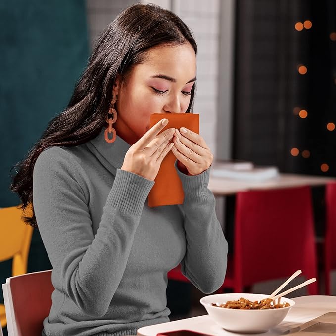 Utopia Kitchen Orange Cloth Napkins [12 Pack, 20x20 Inch] Absorbent Cotton Blend Washable and Reusable for Halloween, Thanksgiving, Dinner, Restaurant, Lunch, Wedding and Hotel