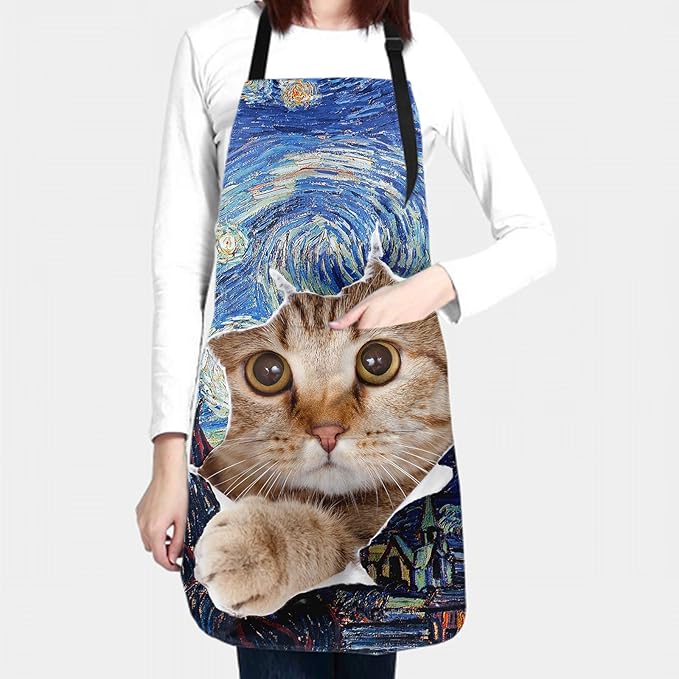 Funny Apron Polyester Grooming Aprons with Pocket for Cooking Kitchen Grilling Adults