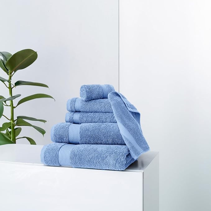Classic Turkish Towels CTT - Premium 4 Piece Bath Towel Set, Made with 100% Turkish Cotton, Quick Drying, Highly Absorbent & Comfy Towels for Spa & Hotel | 30"x54" (Blue)