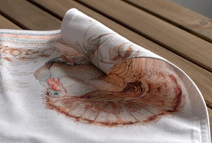 Maison d' Hermine Placemats Set of 4 100% Cotton Washable Cloth Place Mats, Reusable Table Mats for Thanksgiving Christmas Decorations Kitchen Dining Party Wedding (Giving Thanks, 13" x 19")