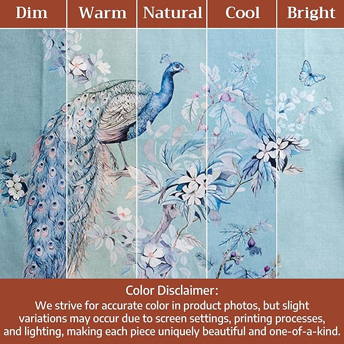 Maison d' Hermine Kitchen Towel 100% Combed Cotton Premium Set of 3 Kitchentowels Easter Tea Towels (20"x27.50") for Table Cleaning, Buffet Parties & Wedding Use - Peacock Utopia - Pastel Turquoise