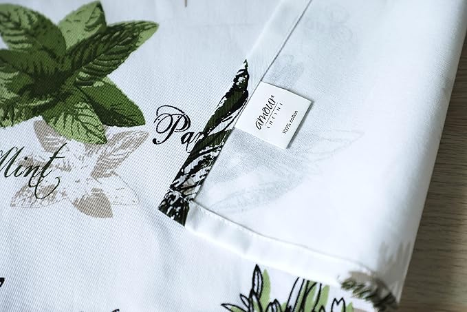 AMOUR INFINI Aprons for Women Adjustable Strap with Waist Ties Aprons for Baking, Cooking, Gardening Cotton Washable, Reusable Spring Apron (27.5 x 33 Inches - Herb Garden)