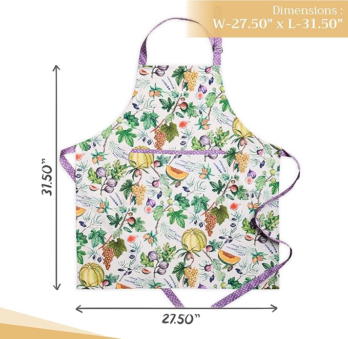Maison d' Hermine 100% Cotton Apron for women with Pocket Kitchen Chef Apron for Men Cooking Mothers Day Gifts