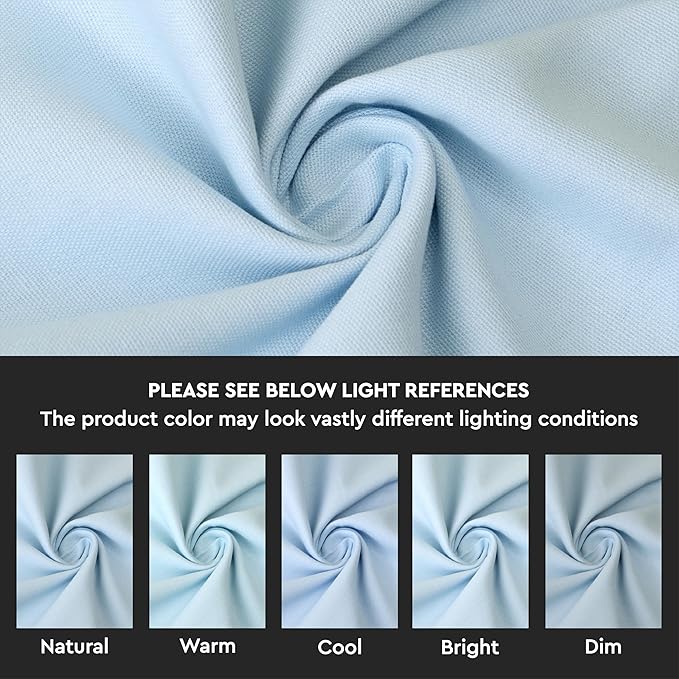 Encasa XO Ice Blue Cloth Napkins Set of 6, 17"x17" | Solid Color Cotton Dinner Napkins | Washable & Reusable Wedding Napkins for Holiday Dinners, Party, & Everyday Table Decor
