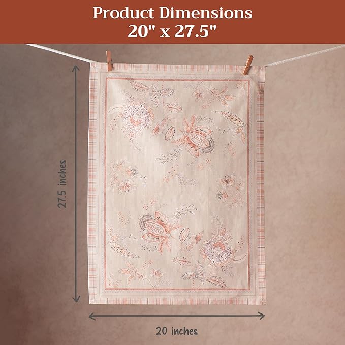 Maison d' Hermine Dish Cloth 100% Combed Cotton Premium Set of 3 Easter Dish Towels for Hotel Quality, Dining, Kitchen, Parties & Tea, Society Florals (20"x27.50")