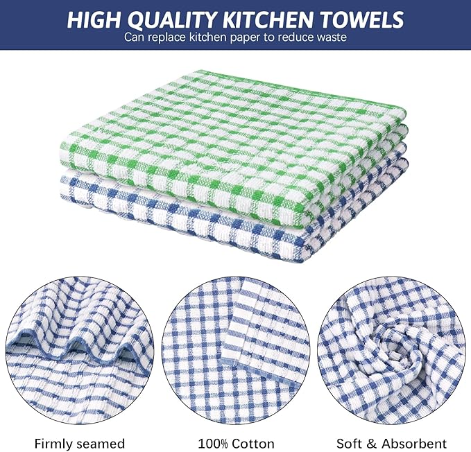 Nialnant 8 Pack Dish Cloths for Washing Dishes,Super Soft and Absorbent Kitchen Dish Rags,Terry Cleaning Cloth-11 x 11In