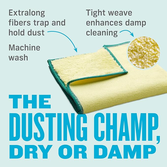 E-Cloth High Performance Dusting Cloth - Microfiber Dusters for Cleaning, Supplies for Housekeeping - Washable Cloths for Cleaning - Reusable Microfiber Cleaning Cloths - 2 Pack