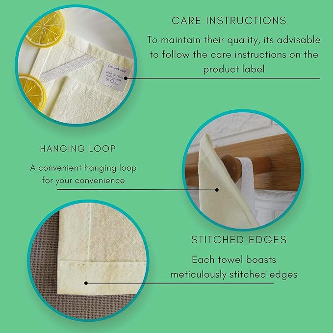 Dish Cloths Cotton | Kitchen Wash Cloth | Shop Towels Absorbent and Lint Free Flour Sack | Dishcloths for Kitchen Washing Dishes | Thick Absorbent Quick Dry Dish Rags | 4 Pack 13"x13" Natural