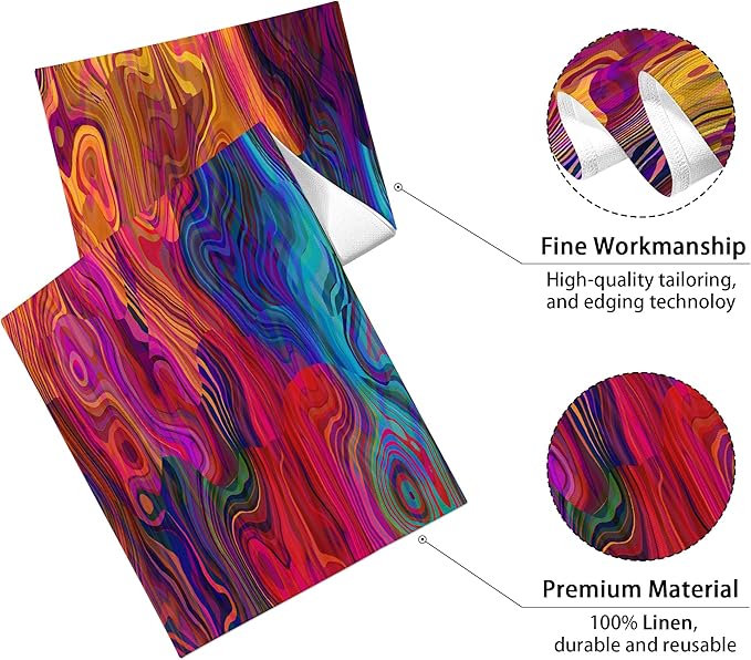 Abstract Table Runner 13x36 Inch Colorful Chaotic Waves Table Runners Table Decorations Rustic Coffee Table Runner for Home Kitchen Dining Room Party (13"x36", Colorful Chaotic Waves)