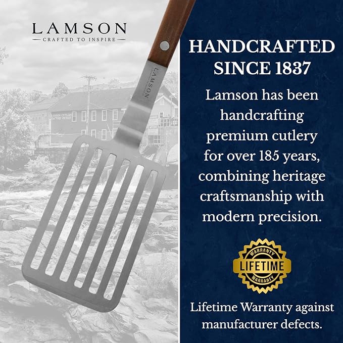 Lamson Premier BBQ Turner with Riveted Walnut Handle