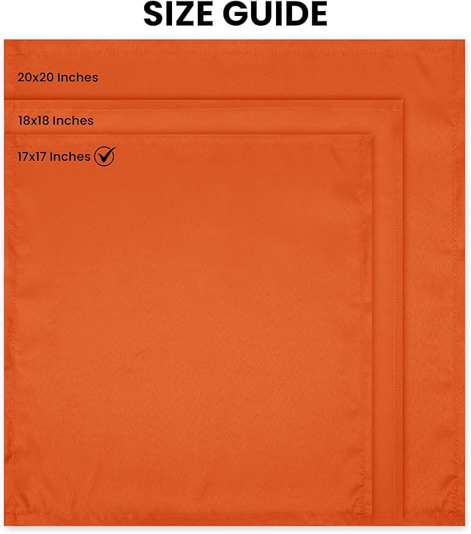 Utopia Home Orange Cloth Napkins (12 Pack, 17x17 Inches), Ideal Dinner Napkins for Halloween, Thanksgiving, Party, Wedding and Lunch/Dinner