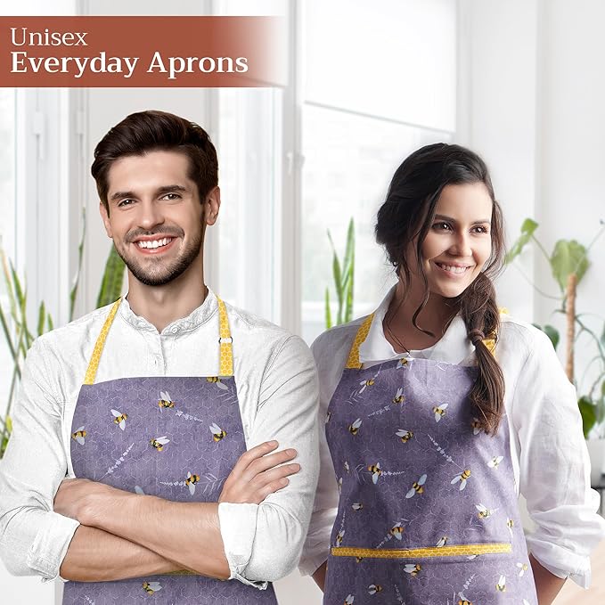 Maison d' Hermine 100% Cotton Apron for women with Pocket Kitchen Chef Apron for Men Cooking Mothers Day Gifts