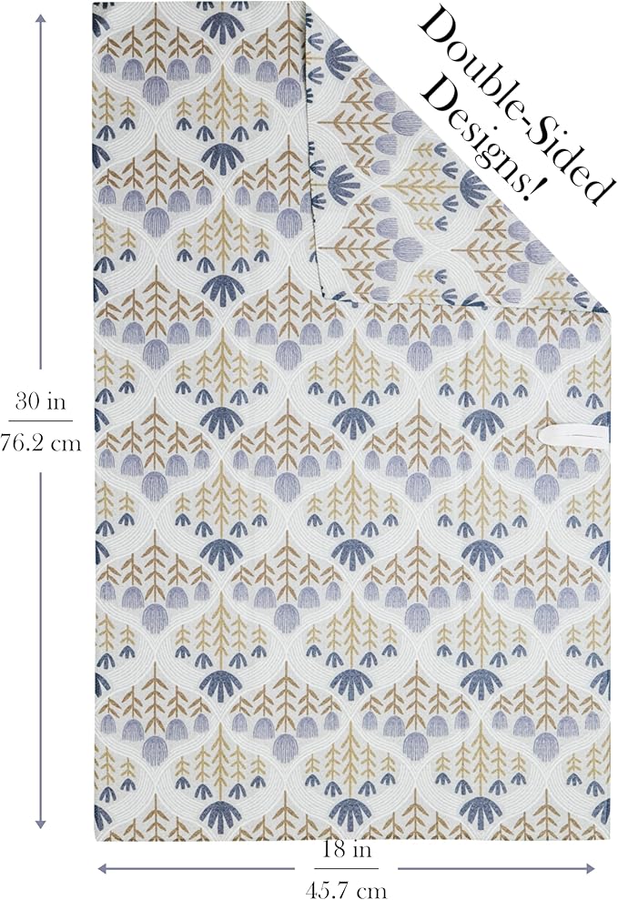 Premium Kitchen Tea Towel | Microfiber Waffle Weave | Quick Dry | Super Absorbent | Double-Sided Designer Prints | 2 Pack
