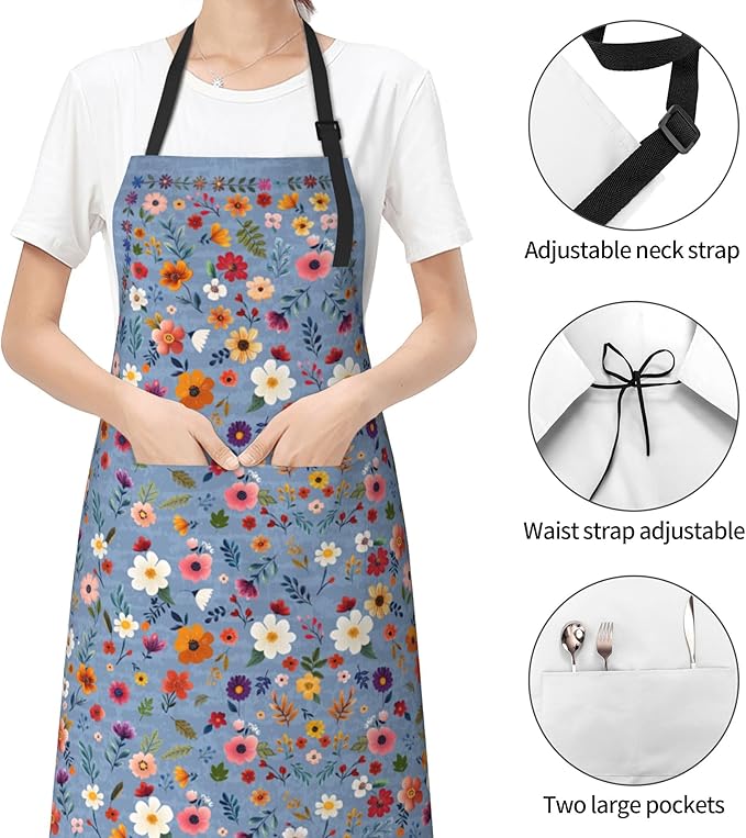 Funny Apron Polyester Grooming Aprons with Pocket for Cooking Kitchen Grilling Adults