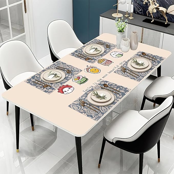 Boho Paisley Floral Placemats Set of 6 Washable Table Mats for Kitchen Dining Table,Heat-Resistant Place Mats for Indoor Outdoor Party Holiday Decoration