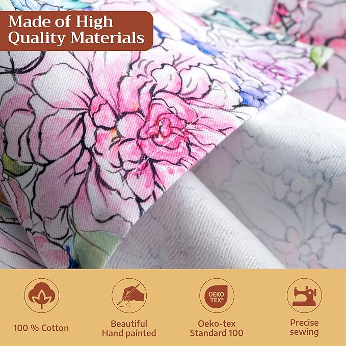 Maison d' Hermine Cloth Napkins Set of 4 100% Cotton Everyday Reusable Square Napkins Cloth Washable Dinner Party Wedding Restaurant Gifts for Mothers Day Spring/Summer (Floral Love, 20" x 20")