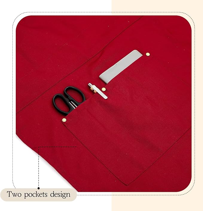 Crossback Pottery Apron Split Leg with Large Pocket Canvas Apron with Adjustable Strap for Art Garden Nail Tech Hairstylist